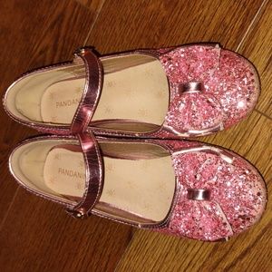 Girls pink sparkle heel size 1